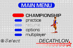 FILA Decathlon screenshot 4 for GameBoy Advance
